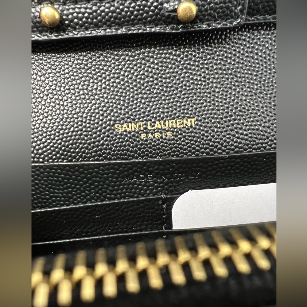 Saint Laurent Monogram Envelope Chain Matelasse Black Leather Cross Body Bag - Picture 11 of 11